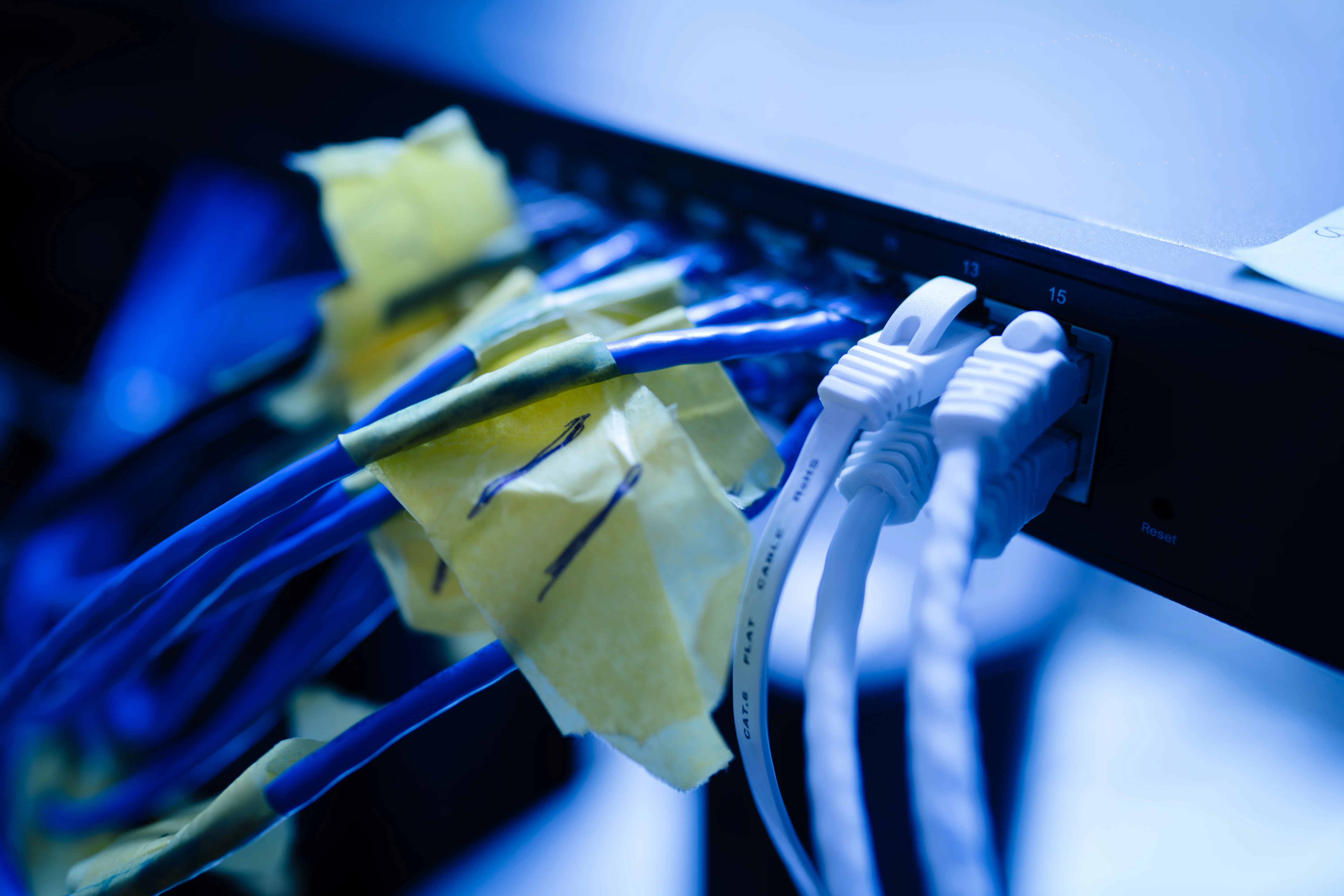 Server room ethernet cables representing disconnected systems